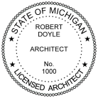 Michigan Licensed Architect Seal Trodat Stamp